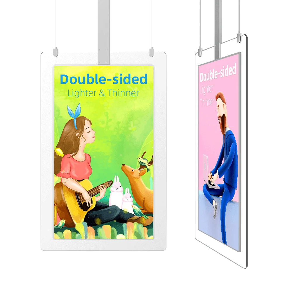 OLED ceiling double-sided advertising display product render