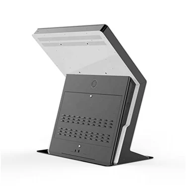 Rear view of the wayfinding kiosk enclosure